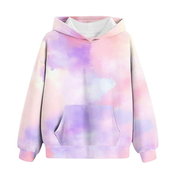 Auroural Little Girls Hoodies Girls Hoodies Size 6 Boy and Grils Leisure V-Neck Long Sleeved Sweatshirt 7 Years A Hot Pink