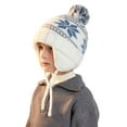 thumbnail image 1 of Auroural Outfit Hat Winter winter hats for Kids Fleece Hat with Ear Protection 4-10 Years Children Winter Windproof And Cold-proof Boys And Girls Outdoor Ear Protection Wool Ball Knitted Wool Hat, 1 of 6