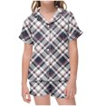 thumbnail image 1 of Auroural Pajamas for Boys 5T Toddler Girl Pajamas 5T Girls Button Front Pajama Top & Shorts Set, Plaid Pajama Set, 2-Piece, Sizes 2-14 & Plus, 1 of 6