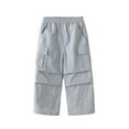 thumbnail image 1 of Auroural Pants For Toddler Girls 24M Boys And Girls Summer Solid Color Large Pocket Loose Casual Cute Work Pants Wide Leg Pants Waterproof Pants, 1 of 3