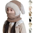 thumbnail image 1 of Auroural Ski Mask Balaclava Winter Face Mask for Boys Warm Hood Cover Hat Cap Scarf 4-14 Years Old Children's Hat Cute Ear Pullover Hat Winter Plus Velvet Warm Mask Neck Integrated Knitted Hat Gray, 1 of 4