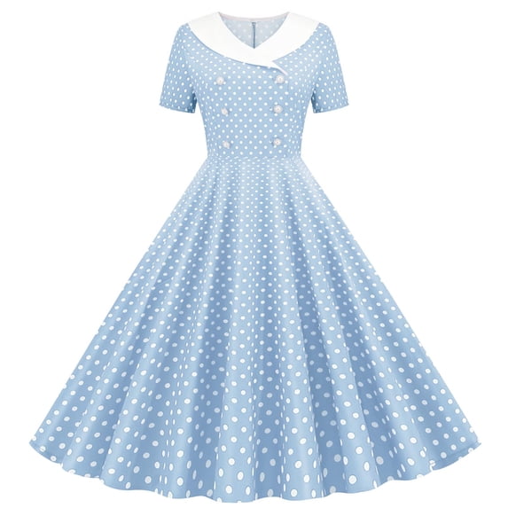 Auroural Summer Dresses For Toddler Girls Girls Short Sleeve Stretchy Dress A Line Twirly Skater School Recital Dress Short Sleeve Turndown Neck Dress 5 Years