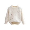 thumbnail image 1 of Auroural Sweaters for Girls Children's Round Neck Long Sleeved Sweater Base Shirt Medium And Large Children's Casual And Comfortable Knitted Top White 3 Years, 1 of 3