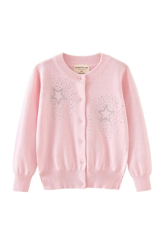 Sweaters for Baby Girls 12-18 Months Style With Skirt Star Hot Diamond Girls Knitted Cardigan Jacket