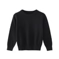 thumbnail image 1 of Auroural Sweaters for Girls Children's Clothing Boys And Girls Solid Color Sweater Pullover Knitted Sweater Round Neck Sweater Top Black 3 Years, 1 of 4