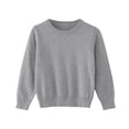 thumbnail image 1 of Auroural Sweaters for Girls Children's Clothing Boys And Girls Solid Color Sweater Pullover Knitted Sweater Round Neck Sweater Top Gray 3 Years, 1 of 4