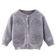 thumbnail image 1 of Auroural Sweaters for Girls Winter Girls' Knitted Sweater Set Children's Cardigan Two-piece Set Top And Skirt Gray 3-4Years, 1 of 2