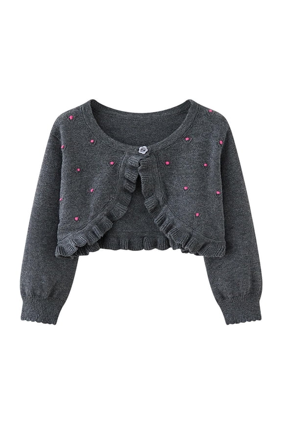 Sweaters for Toddler Girls 3t Children's Round Neck Long Sleeved Knitted Cardigan Shawl Casual And Comfortable Woolen Jacket