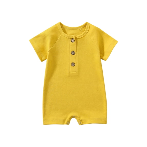 Auroural 9 Month Clothes Girl Toddler Baby Girls Boys Short Sleeve Solid Color T-Shirt Jumpsuit Romper