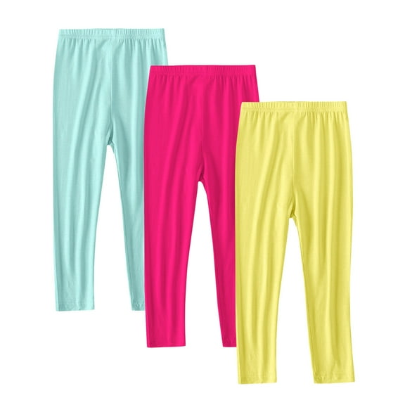 Auroural Toddler Girl Clothes 24 Months Girl 3PC Pants Thin Children's Leggings For Girl Baby Pants Childrens Long Pants Hot Pink 2 Years