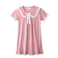 thumbnail image 1 of Auroural Toddler Girl Clothes 3T Children's Summer Solid Color Short-sleeved Turn-down Collar Dress Homewear Sleeping Dress For Kids 3-4 Years, 1 of 5