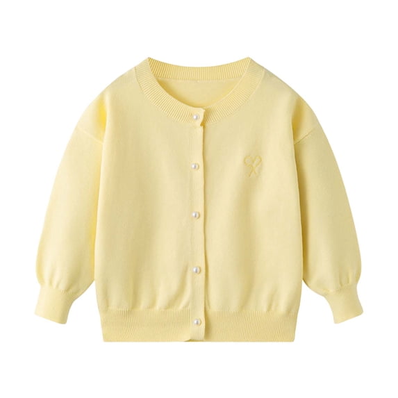Auroural Toddler Girl Clothes 3t Children's Solid Color Long Sleeved Casual Long Sleeved Round- Neck Sweater For Kids