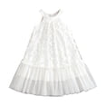 thumbnail image 1 of Auroural Toddler Girl Clothes 4T Girls Fashionable Solid Color Hanging Neck Three-dimensional Bow Mesh Dress 4 Years, 1 of 5