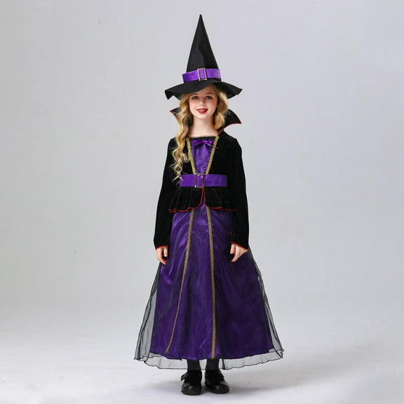 Auroural Toddler Girl Dresses 5t Girl's Performance Costume Long Sleeve Dress Costume Party Dresses Girls Magical Costumes Themed Pparty Outfits for Girls 120 Purple