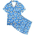 thumbnail image 1 of Auroural Toddler Girl Pajamas Shorts Girls Button Front Pajama Top & Shorts Set, Panda print， 2-Piece, Sizes 2-14 & Plus, 1 of 7