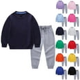 thumbnail image 1 of Auroural Toddler Girl Sweat Suits 3T Toddler Kids Boys and Girls Fashion Cute Solid Color Soft Long Sleeve Pants Hoodie Sweatpants Suit Orange 3 Years, 1 of 10