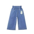 thumbnail image 1 of Auroural Toddler Girls 5T Jeans Child's Summer Printed Boys And Girls Baby Botton Long Pants Denim Cute Full Length Pants Capris Overalls Blue 5 Years, 1 of 3