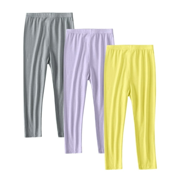 Auroural Toddler Girls Leggings Size 3T Girl 3PC Pants Thin Children's Leggings For Girl Baby Pants Childrens Long Pants Gray 3 Years