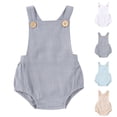 thumbnail image 1 of Auroural Toddler Girls Romper 24 Month Child's Summer Jumpsuit Boys Girls Baby Botton Sleeveless Round Neck Cute Solid Shorts Rompers, 1 of 6