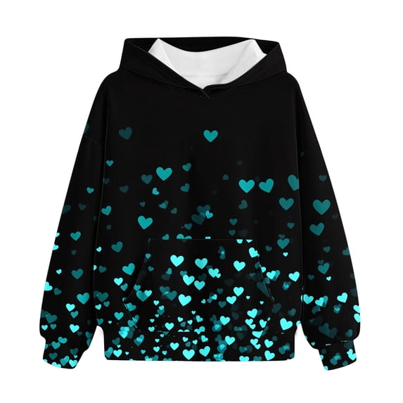Auroural Toddler Girls Sweatshirts Hoodies for Girls Toddlers Children's Shirt Long Sleeved Pattern T-Shirt Printed Round Neck Short Suitable for Boys and Aged Hooded Sweatshirt 3 Years Black