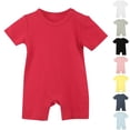 thumbnail image 1 of Auroural 9-12 Month Girl Clothes Toddler Kid Boys Short Sleeve Solid Color T-Shirt Jumpsuit Romper, 1 of 6