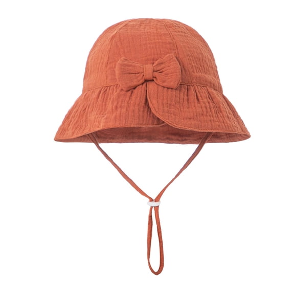 Auroural Infant Kids Hat Sun Hat with Bow Toddler Sun Hat SummerBreathable Solid Color Bucket Hat