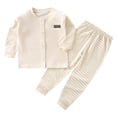 thumbnail image 1 of Auroural Two Piece Outfits for Boys Boys And Girls Colorful Falln Clothes And Pants Two-piece Set Spring And Fall Baby Cardigan Underwear Set Long Sleeved Round Neck Top/shirt Set Khaki 6 Months, 1 of 3