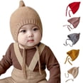 thumbnail image 1 of Auroural Winter Hats for Kids Knit Hats for Kids Ear Flaps Baby Ear Protection Hat Knitted And Warm For Fall And Winter Solid Color Hat For Young Babies Khaki, 1 of 3