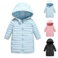 thumbnail image 1 of Auroural Winter Thicken Kids Jackets for Girls Coats Warm Girl Jackets Girls' Hooded Thic Jacket Coat Jacket Knee-length Mid-length Coat Children's Winter Clothing Long-sleeved Jacket Blue 9 Years, 1 of 4