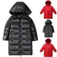 thumbnail image 1 of Auroural Winter Thicken Kids Jackets for Girls Coats Warm Girl Jackets Jackets Hooded Outerwear Children's Winter Down Jacket Warm Hooded And Versatile Coat Red 9-10Years, 1 of 4