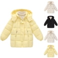 thumbnail image 1 of Auroural Winter Thicken Kids Jackets for Girls Coats Warm Girl Jackets Jackets Hooded Outerwear Children's Winter Mid-length Jacket Warm Hooded With Thickened Coat Yellow 9-10Years, 1 of 4