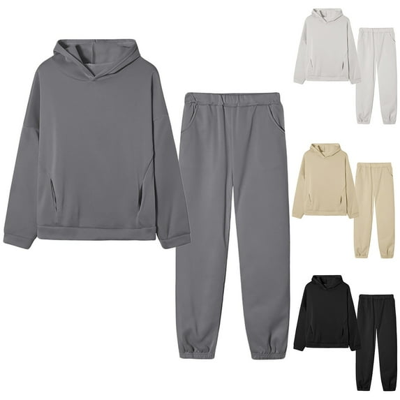 Auroural Womens Sweatshirts and Pants Women Color Hooded Sweatshirt And Pant Tracksuit Sport Suit