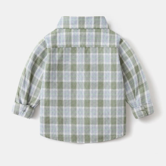 Auroural boys Shirts Button Up Fashion Boys' Plaid Button Down Shirt