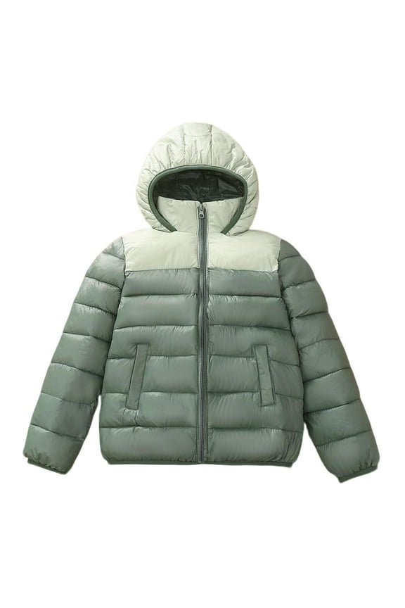 boys winter jacket Children's Solid Color Hooded Zipper Thin Jacket With Pockets Adults' Casual Warm Jacket