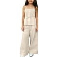 thumbnail image 1 of Auroural girls clothes 10-12 outfits under $21 Children's Summer Waist Cinching Sleeveless Upper Garment And Long Suit Two-piece Set For Kids, 1 of 9