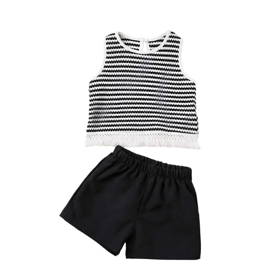 Auroural girls clothes size 7-8 outfits Children's Summer Solid Color Comfortable Short Sleeve Round-Neck Blouses Sets For Kids