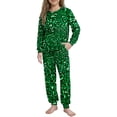 thumbnail image 1 of Auroural girls clothes size 7-8 outfits St. Patrick's Day Printed Long Sleeved Shirt And Pants Set For Boys And Girls, 1 of 9