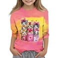 thumbnail image 1 of Auroural Girls Clothes Size 8-10 Girls Tops Size 8 Long Sleeve 3-12Years Children's Fashion Cute Playful Print 3/4 Sleeve Round Neck Tops/shirt Yellow, 1 of 5