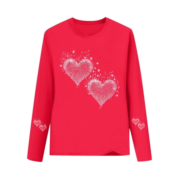 Auroural Girls Shirts Long Sleeve 8-10 CUHK Printed Round Neck Top For Spring And Summer Casual Pullover Boys And Girls Long Sleeved Base Shirt Red