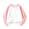 thumbnail image 1 of Auroural Girls Tops Long Sleeve Children's Solid Color Round Neck Long Sleeved Top Medium And Large Children's Warm Pullover Base Shirt Pink, 1 of 6