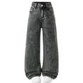 thumbnail image 1 of Auroural Jeans for Girls Boy/Girl Jeans Long Pants Children's Loose High Waist Pants Straight Leg Jeans Wide Leg Jeans Teenagers Casual Pants Gray, 1 of 6