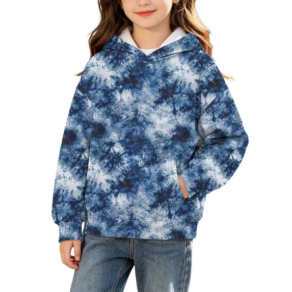 Auroural Hoodies for Kids Girls Hoodies Kids Fashion Gradient Color Prints Long Sleeve with Pockets Pullover 3-14 Years for Girls Clothes