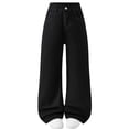 thumbnail image 1 of Auroural Baggy Jeans for Girls Size 10-12 Boy/Girl Jeans Long Pants Children's Loose High Waist Pants Straight Leg Jeans Wide Leg Jeans Teenagers Casual Pants Black, 1 of 6