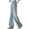 thumbnail image 1 of Auroural Toddler Girls Baggy Jean 6 Years Girls' Print Jeans Long Pants Children's Loose Pants Straight Leg Jeans Wide Leg Jeans Casual Outerwear Jeans Blue, 1 of 9