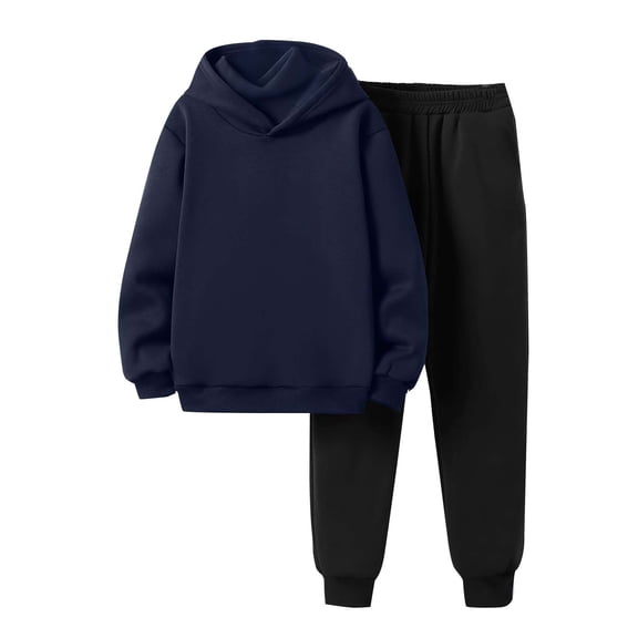 Auroural Matching Kids Outfits Long Sleeve 2 Piece Set Boys Size 10/12 Children's Fashion Long Sleeve Fashionable And Casual Tops Hooded Sweatshirt Set Hoodie Set