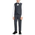 thumbnail image 1 of Auroural toddler boy clothes sets 2t Children's Solid Color Sleeveless Top Elastic Waist Long Medium To Large Kids With Necktie Suit Three-Piece Set, 1 of 7