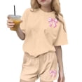 thumbnail image 1 of Auroural toddler girl clothes 5t sets Children's Summer Leisure Round Neck Short Sleeves Top And Shorts Two-piece Set For Kids, 1 of 6