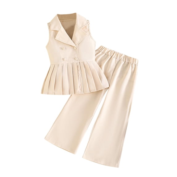 Auroural toddler girl clothes sets 2t Children's Summer Solid Color Comfortable Short Sleeve Round-Neck Blouses Sets For Kids
