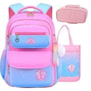 Aursear 2Pcs Pink School Backpacks for Girls, Kids School Bookbag Girls School Bags Gifts