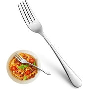 Aursear 8 Pieces Dinner Forks Set,Food-Grade Stainless Steel Salad Forks,Mirror Polished,Dishwasher Safe,Silver